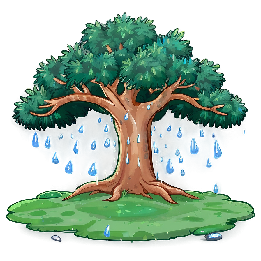 Rainy Day Big Tree Scene Png 63 PNG image