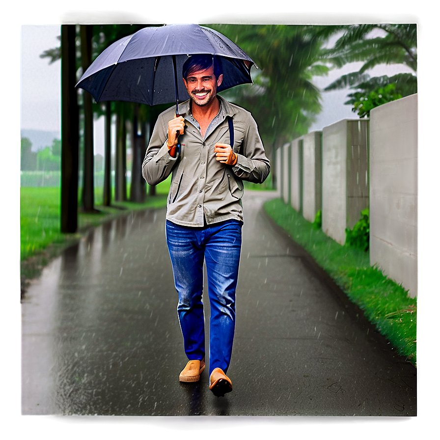 Rainy Day Walk Png 5 PNG image