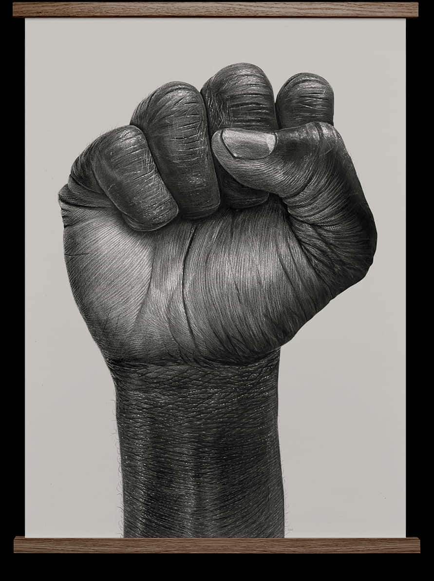 Raised Fist Drawing PNG image