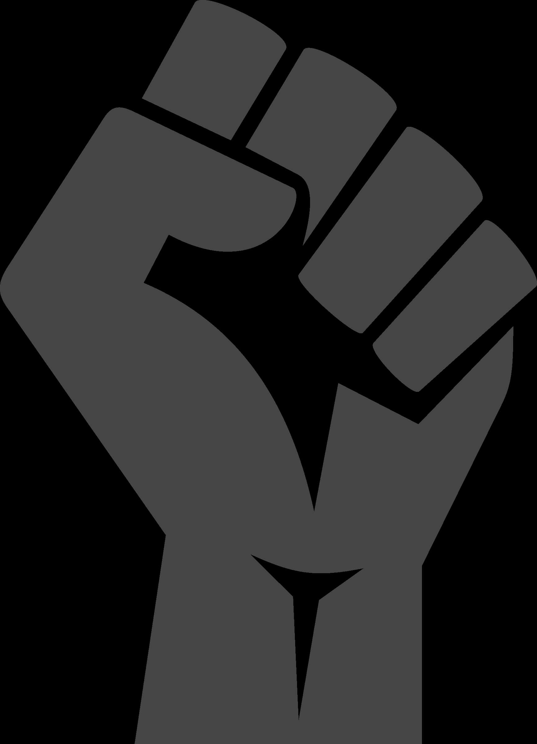 Raised Fist Silhouette Graphic PNG image