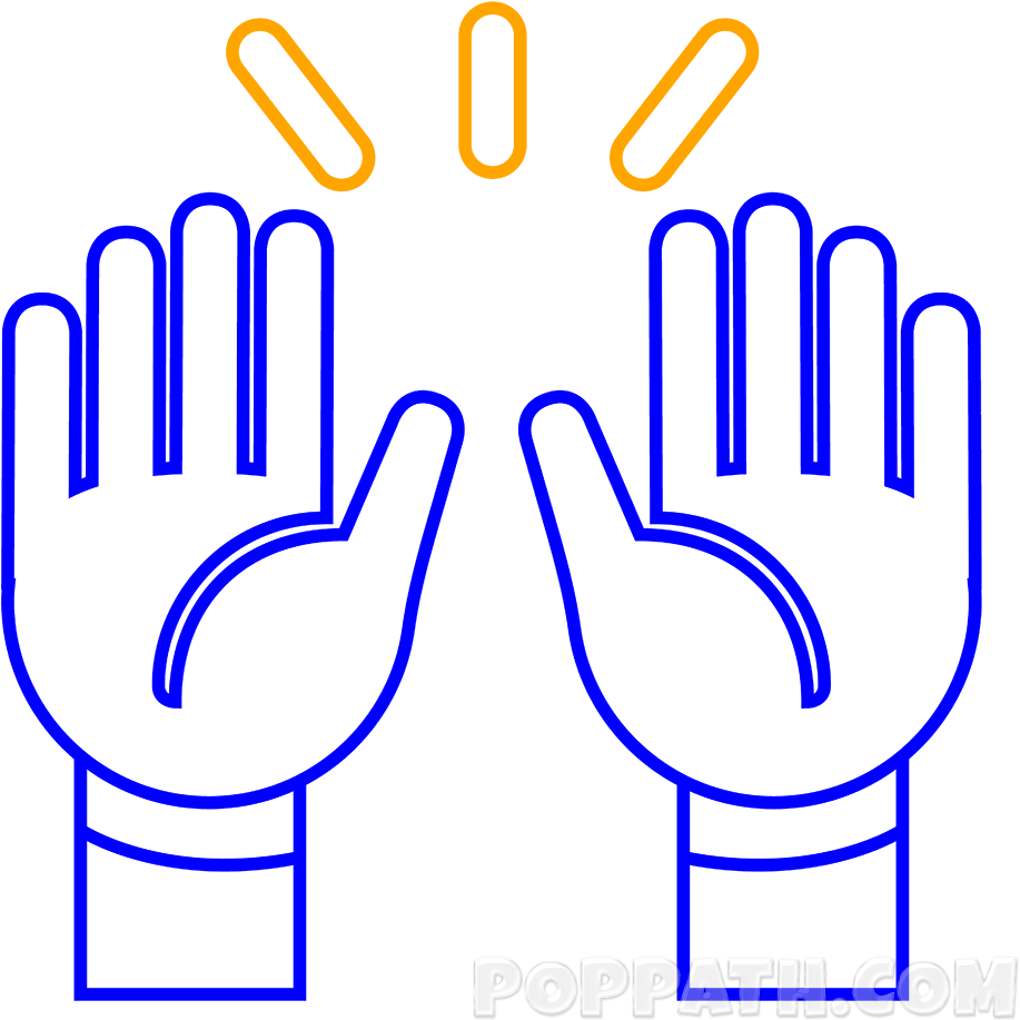 Raised Hands Emoji Graphic PNG image