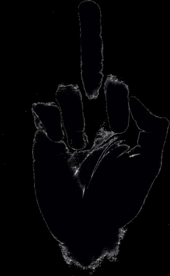 Raised Middle Finger Silhouette PNG image