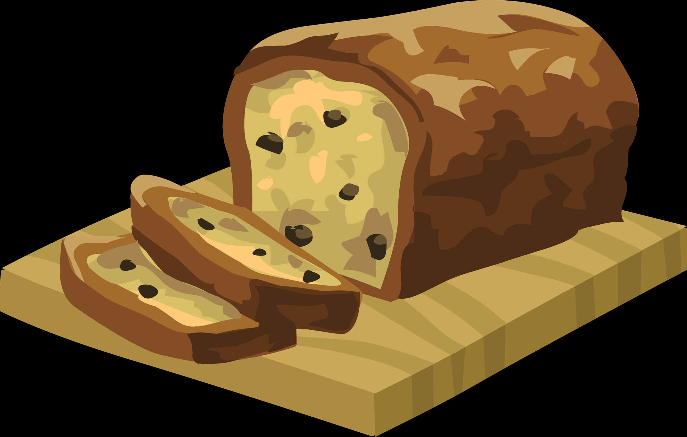 Raisin Bread Loafon Cutting Board PNG image