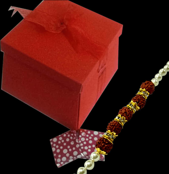 Rakhi Festival Red Gift Boxand Decorated Rakhi PNG image