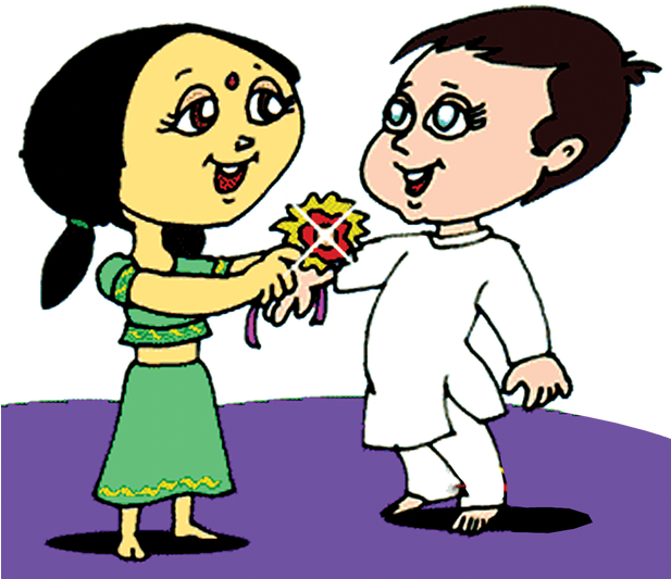 Raksha Bandhan Celebration Cartoon PNG image