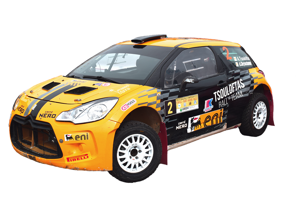 Rally Car Action Pose PNG image