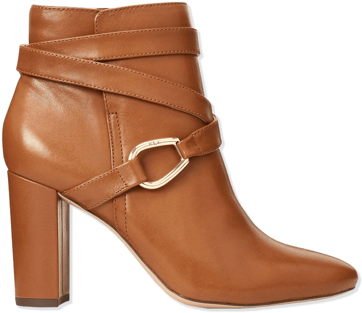 Ralph Lauren Brown Leather Ankle Boot PNG image