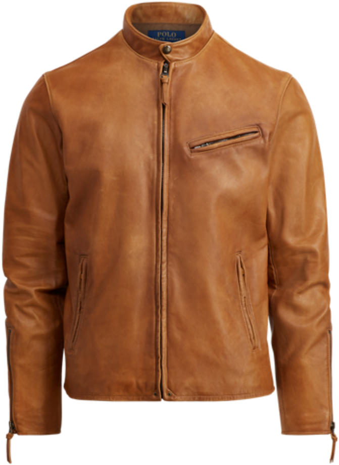 Ralph Lauren Brown Leather Jacket PNG image