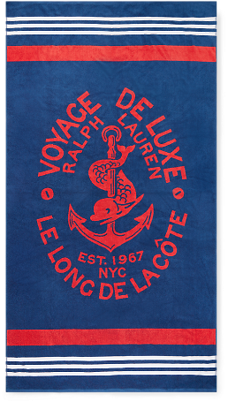 Ralph Lauren Nautical Towel Design PNG image