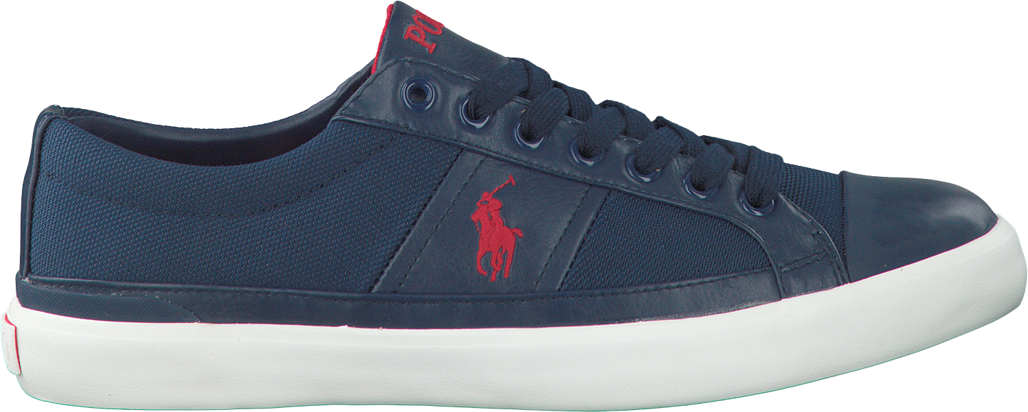 Ralph Lauren Navy Sneakerwith Red Logo PNG image