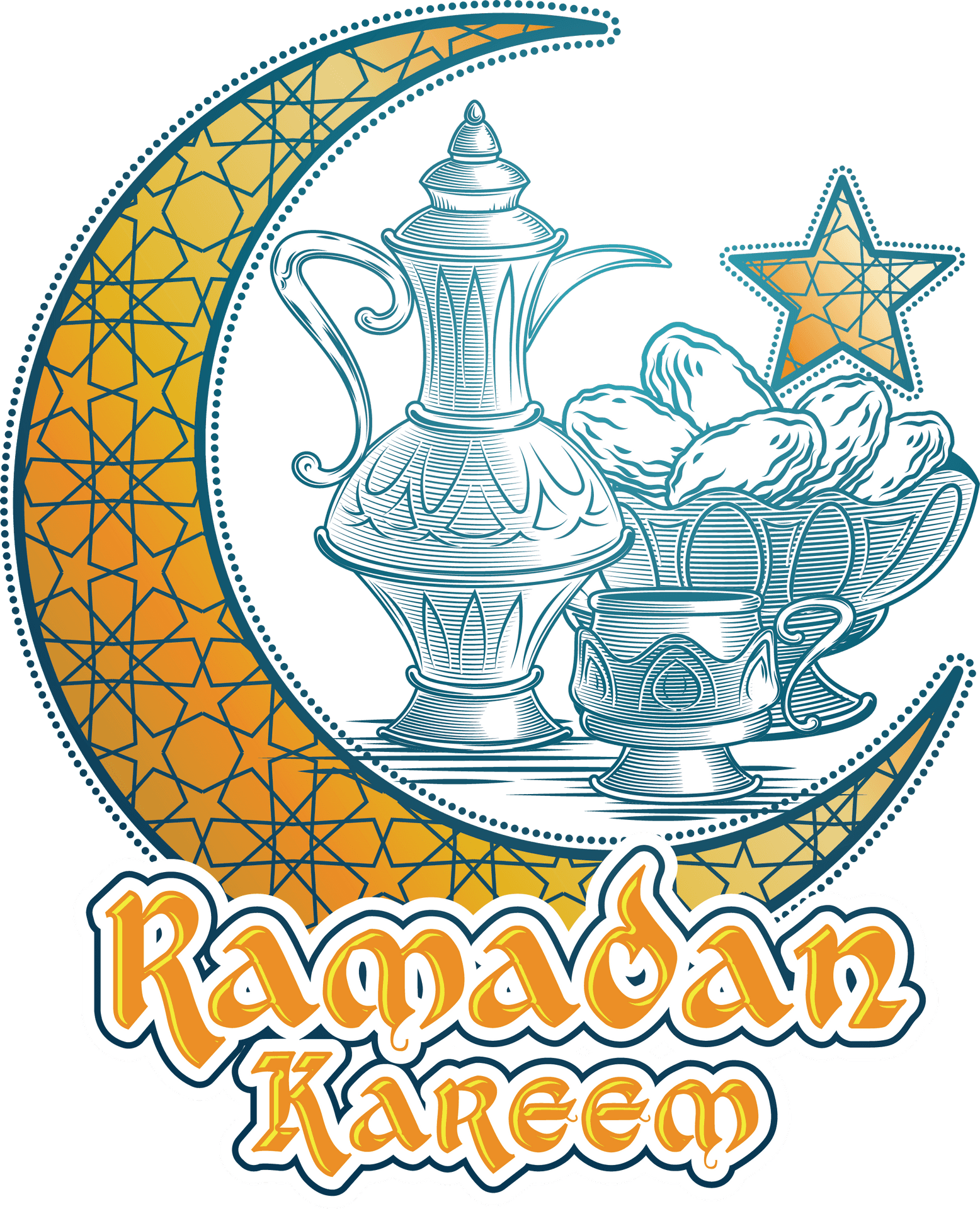 Ramadan Kareem Greeting Design PNG image