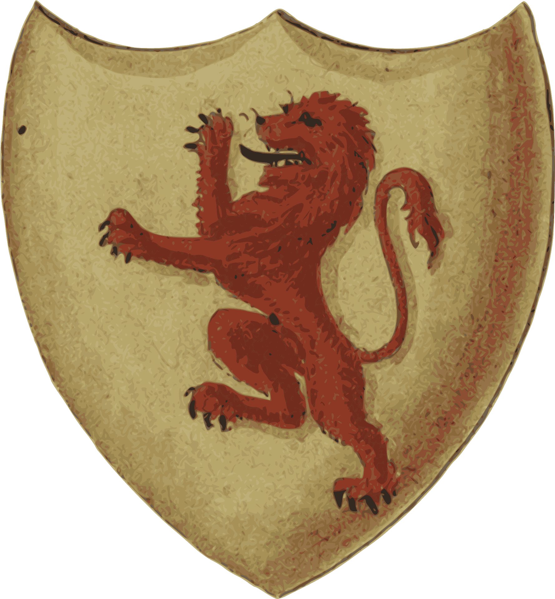 Rampant Lion Heraldic Shield PNG image