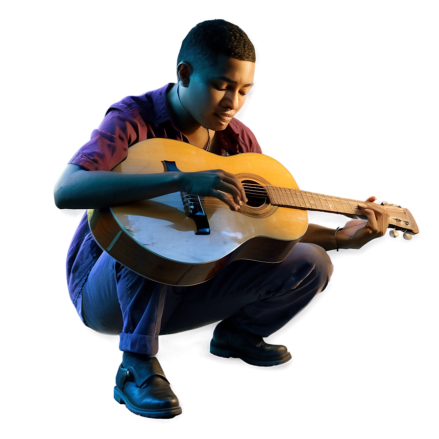 Random Person Playing Guitar Png 06252024 PNG image