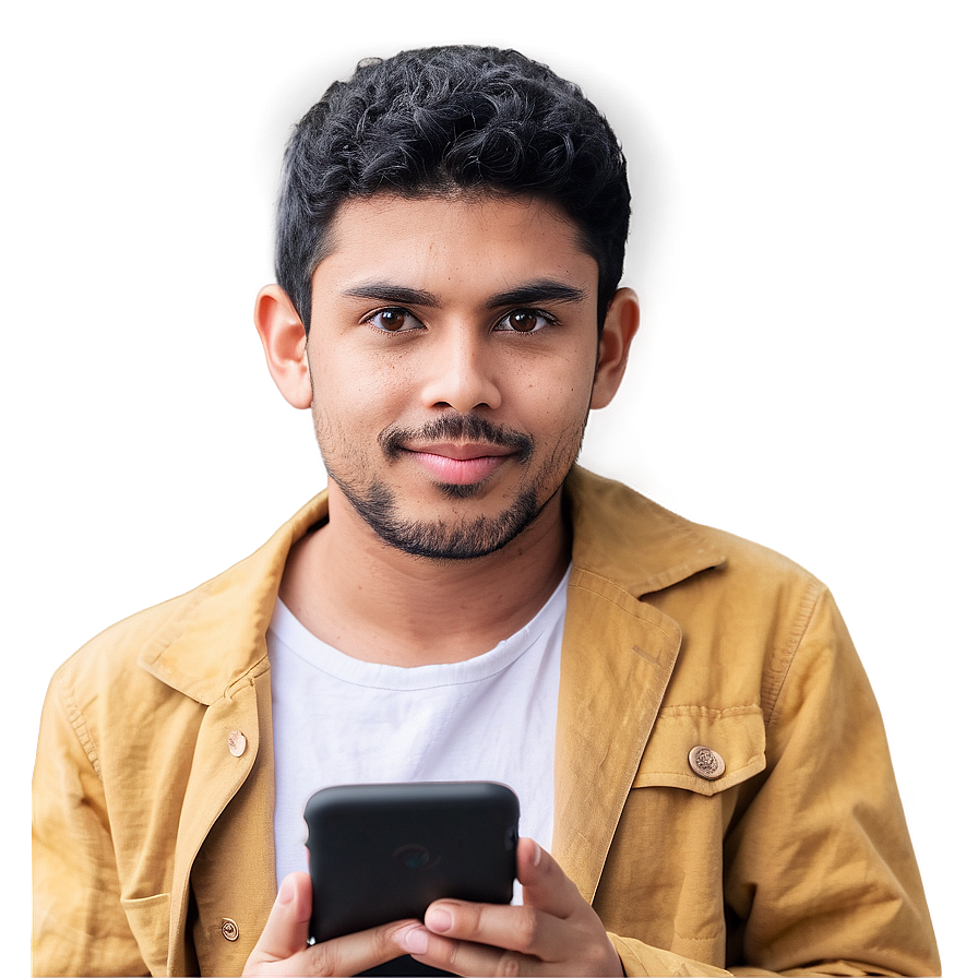 Random Person With Smartphone Png Uco71 PNG image