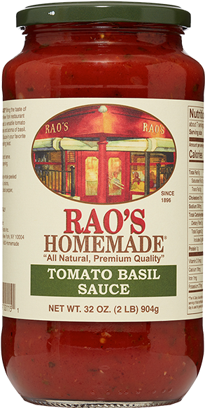 Raos Homemade Tomato Basil Sauce Jar PNG image