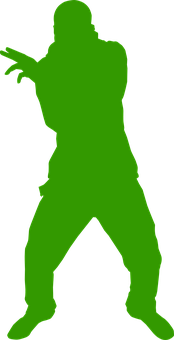 Rapper Silhouette Green PNG image