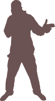 Rapper Silhouette Performing PNG image