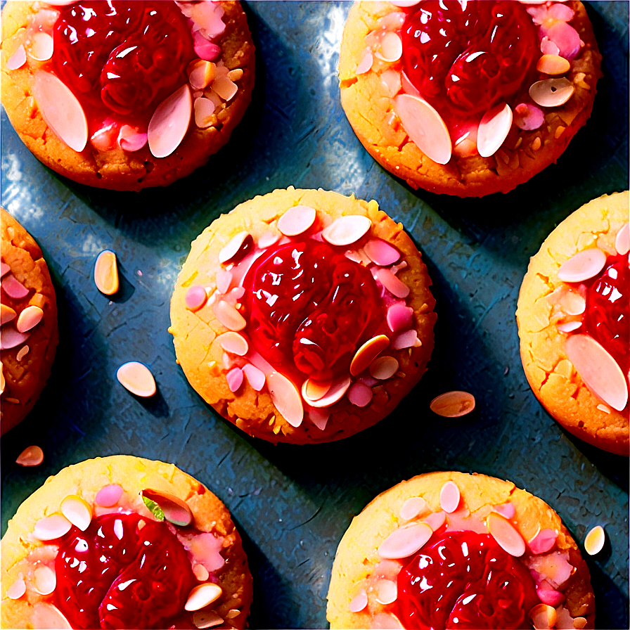 Raspberry Almond Thumbprint Cookie Png Biv25 PNG image