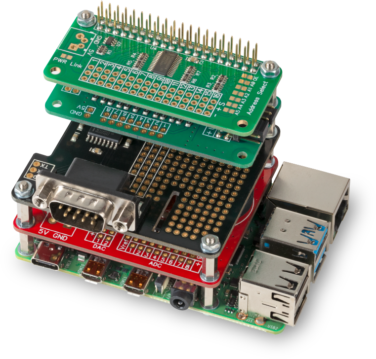 Raspberry Pi Stacked Expansion Boards PNG image