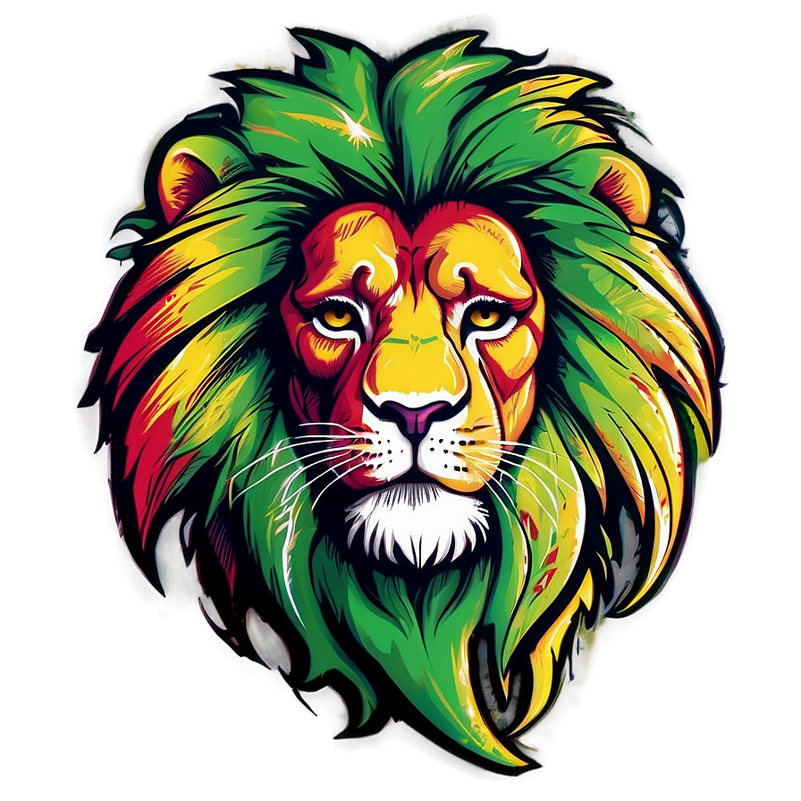 Rasta Lion Graffiti Art Png 06292024 PNG image