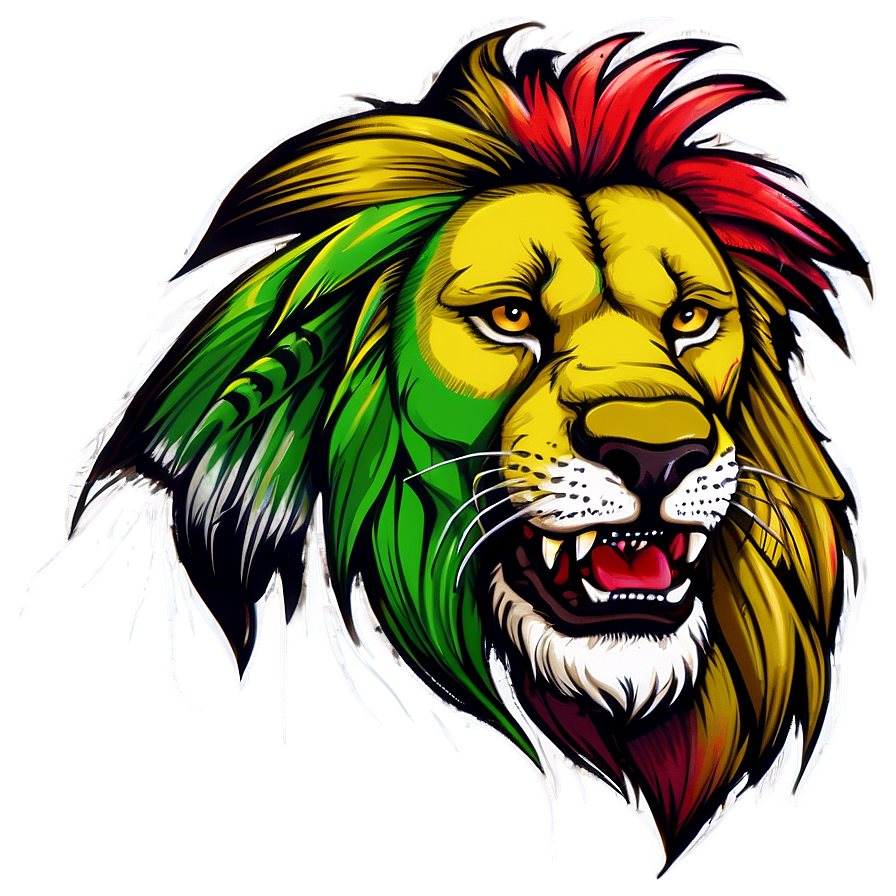 Rasta Lion Graffiti Art Png 22 PNG image