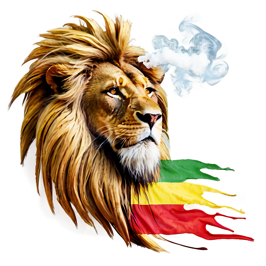 Rasta Lion Smoking Herb Png Mit PNG image