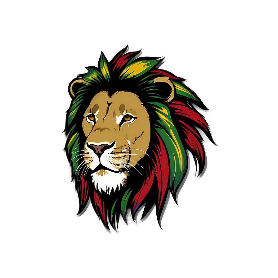 Rasta Lion Vector Art Png 06292024 PNG image