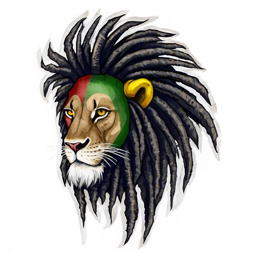 Rasta Lion With Dreadlocks Png 06292024 PNG image