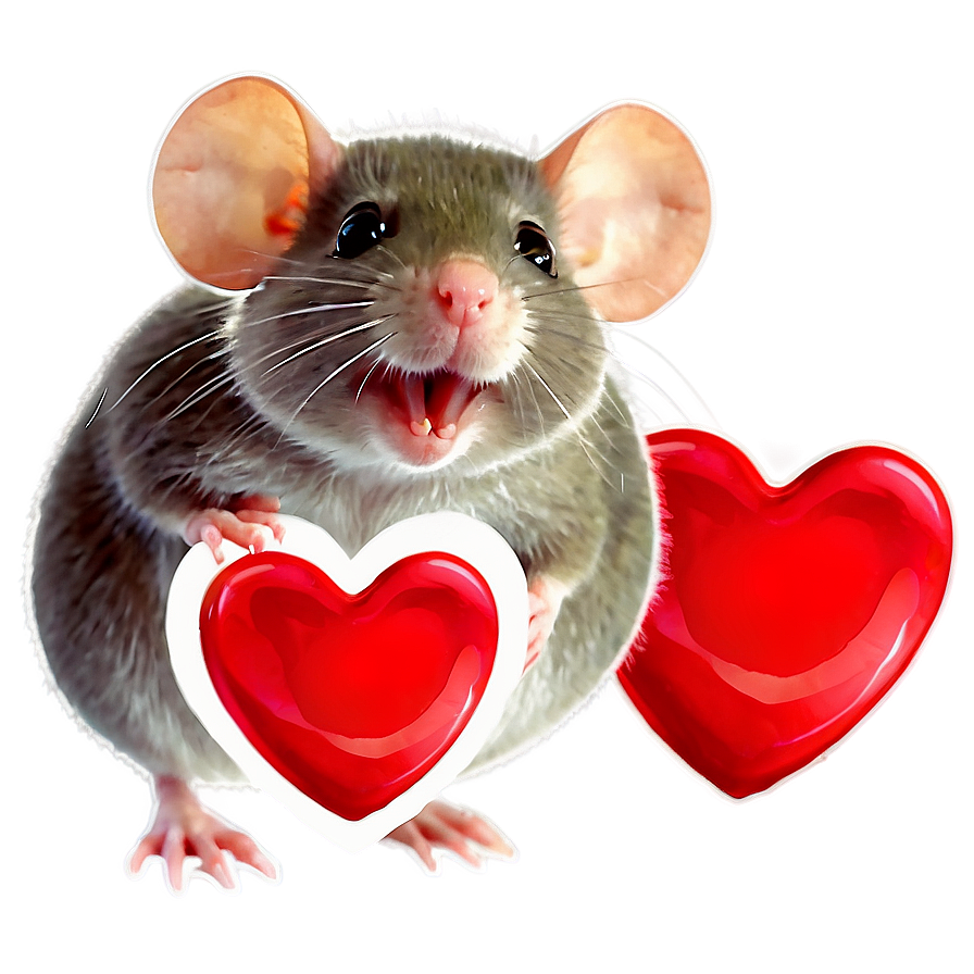 Rat In Love Heart Png 05042024 PNG image