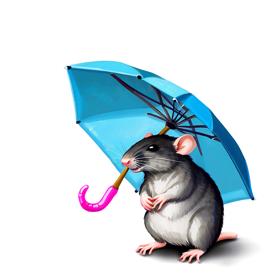 Rat With Umbrella Png 05042024 PNG image