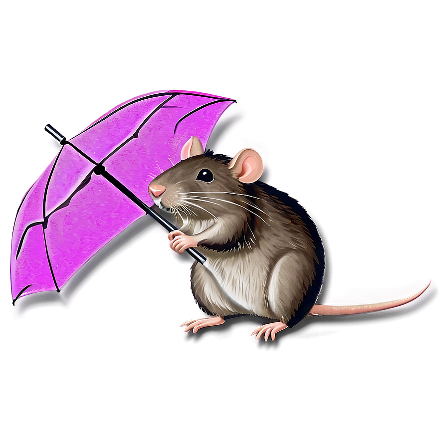 Rat With Umbrella Png 05042024 PNG image