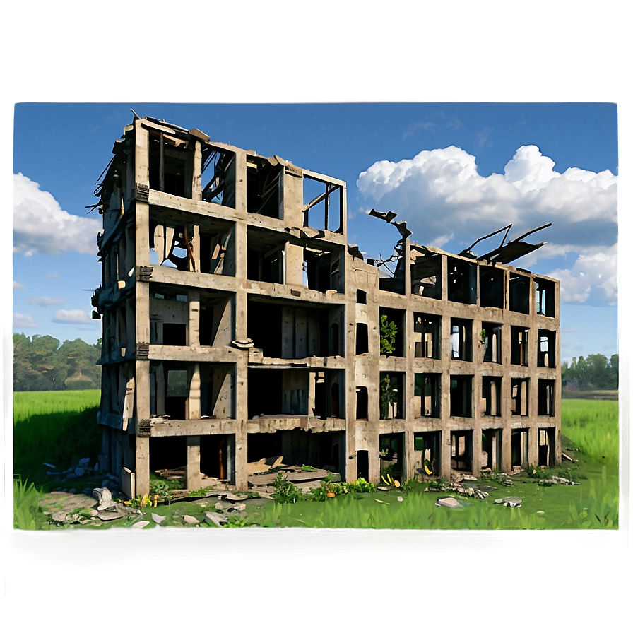 Ravaged Building Landscape Png 06212024 PNG image