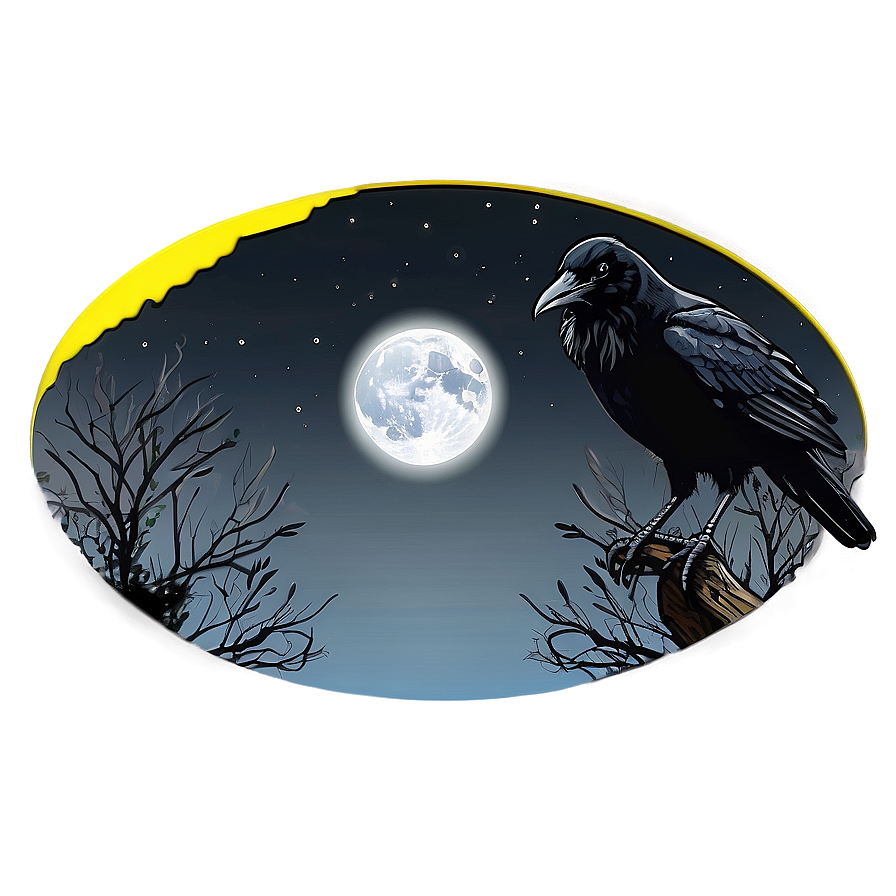 Raven And Full Moon Png Ujg94 PNG image