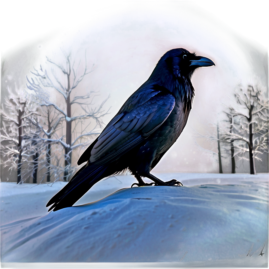 Raven In Snow Landscape Png 92 PNG image