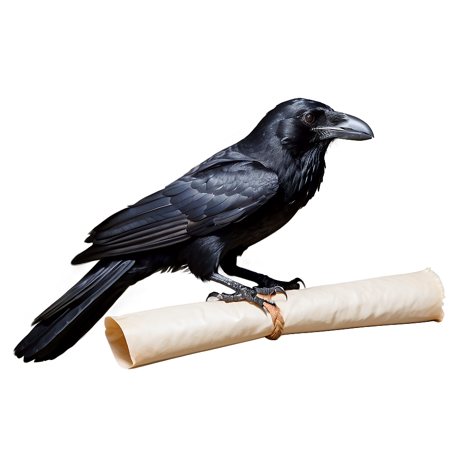 Raven With Letter Scroll Png 76 PNG image