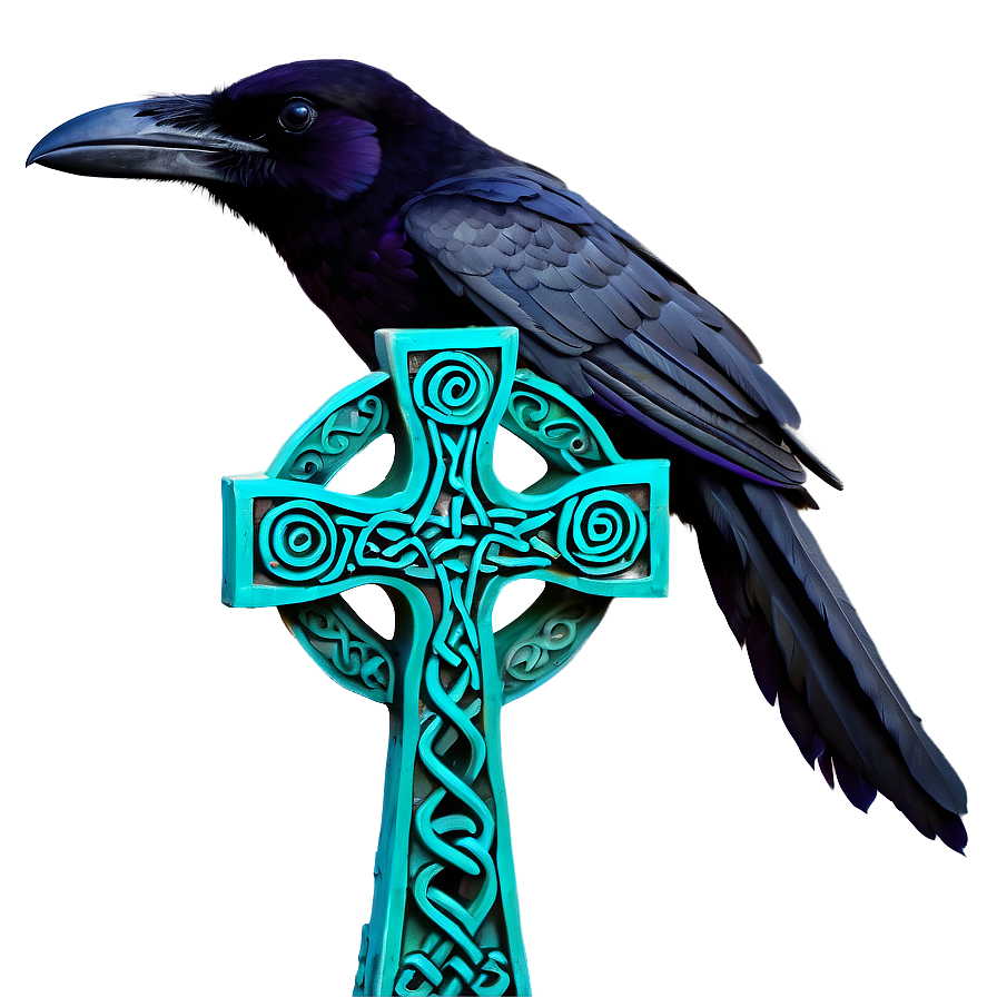 Ravens On Celtic Cross Png Nyu36 PNG image