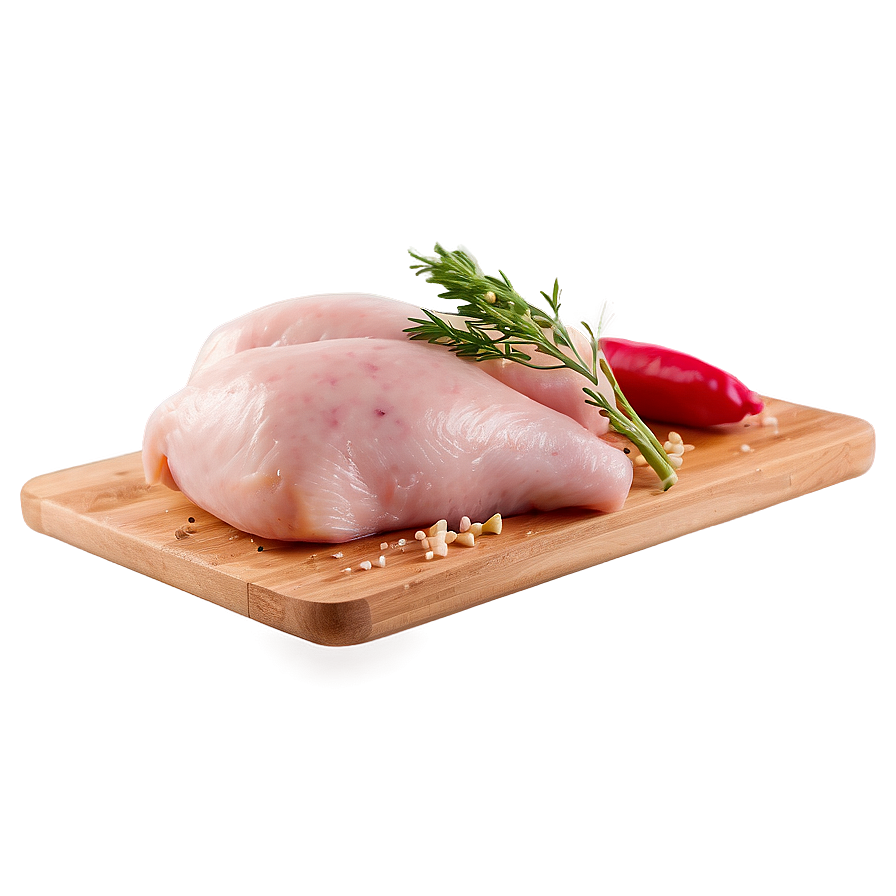 Raw Chicken On Cutting Board Png Fju PNG image