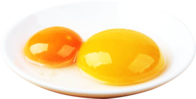 Raw Eggs Cracked Open White Plate PNG image