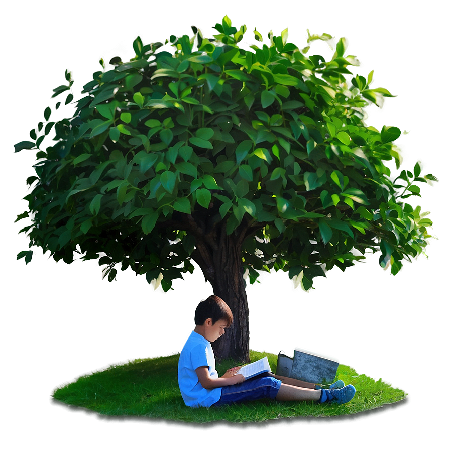 Reading Book Under Tree Png Axy PNG image