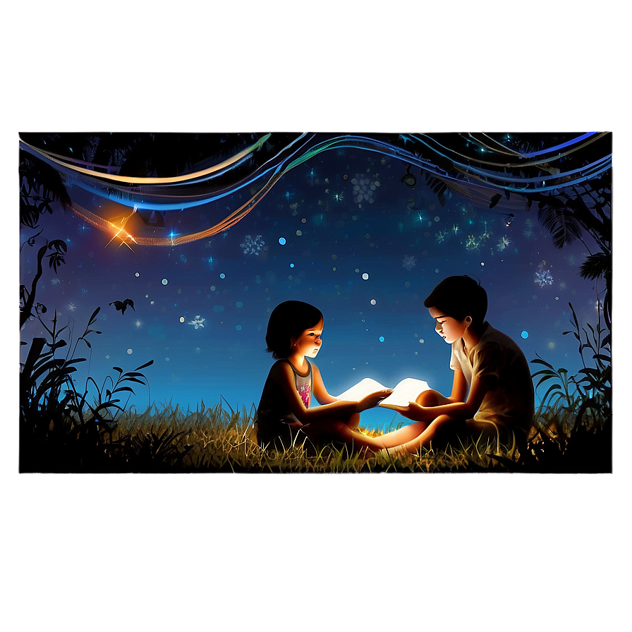 Reading Under The Stars Png Svs53 PNG image