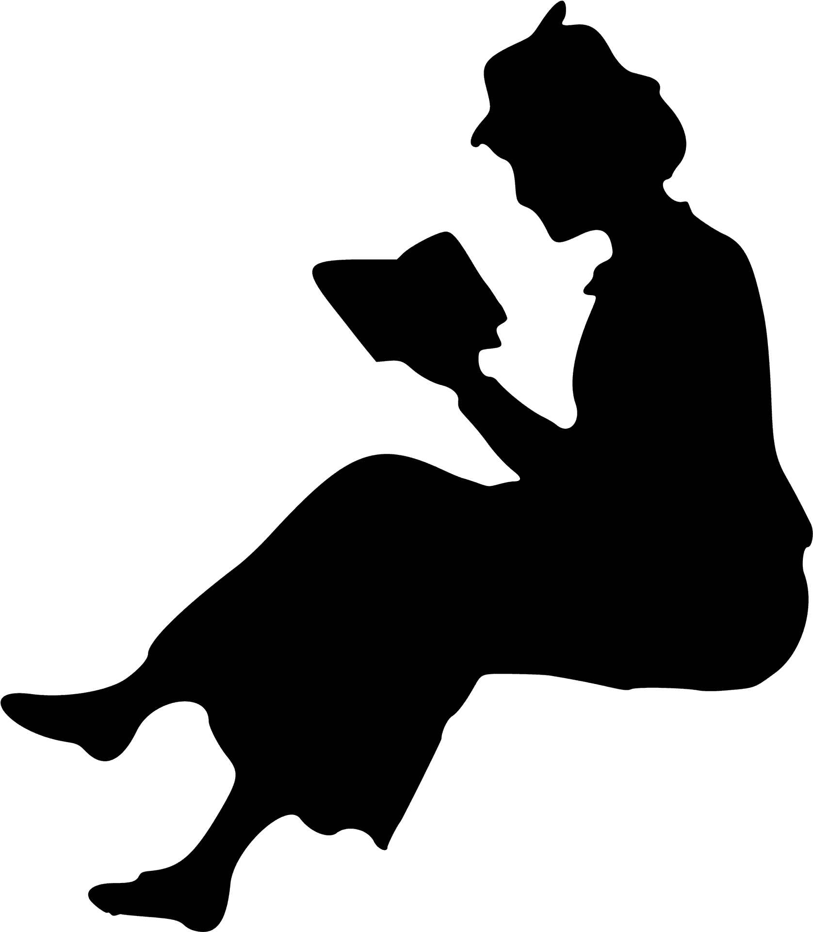 Reading Woman Silhouette PNG image