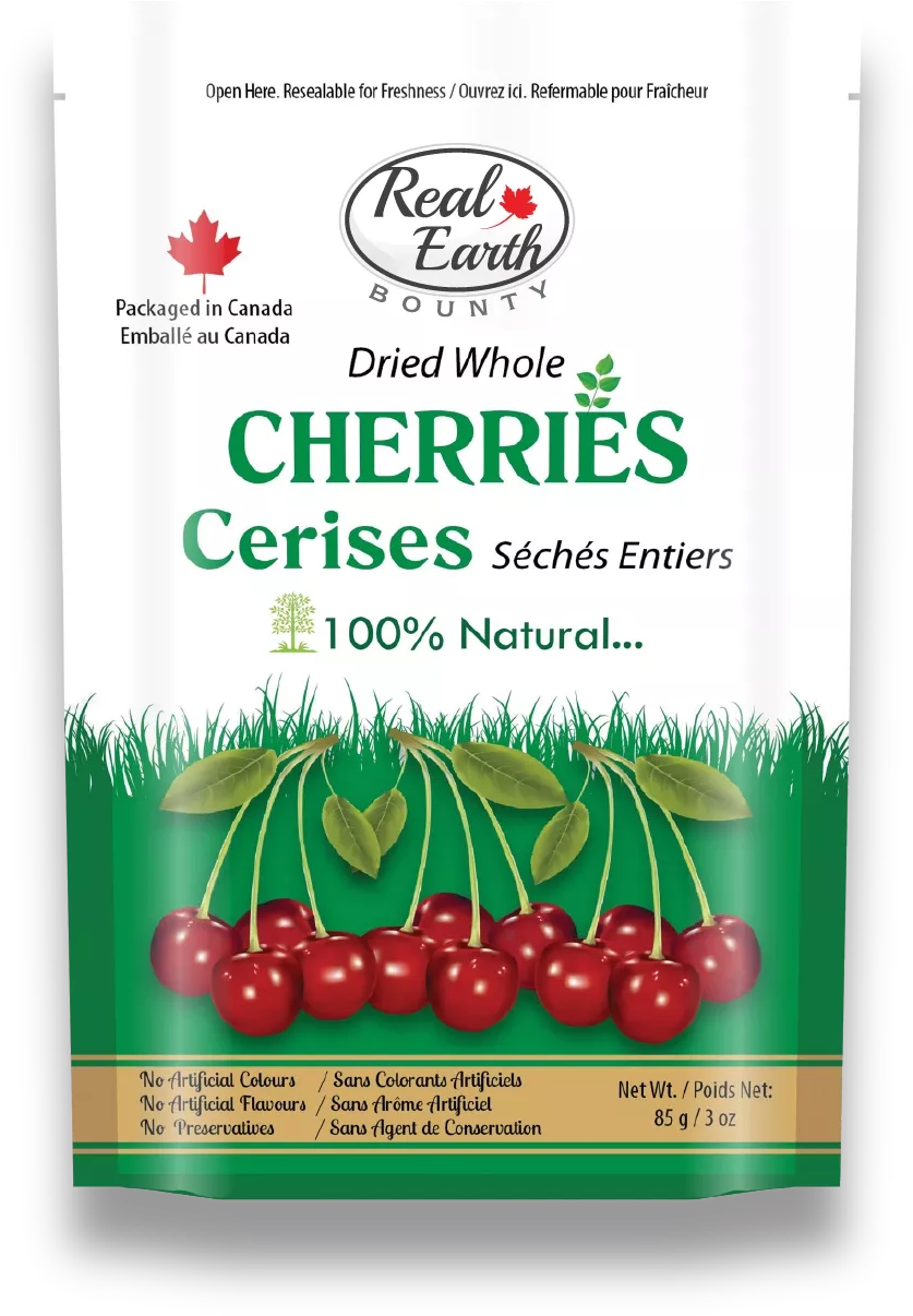 Real Earth Bounty Dried Cherries Package PNG image