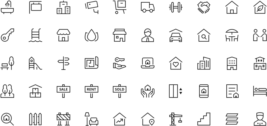 Real Estate Vector Icons Set PNG image