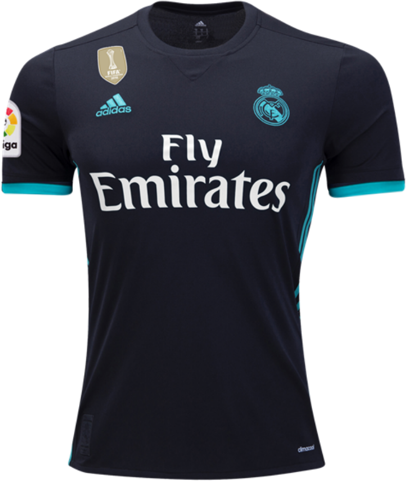 Real Madrid Away Jersey Display PNG image