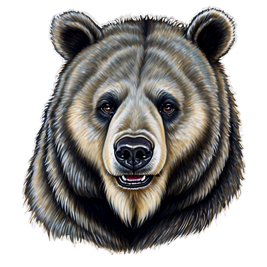 Realistic Bear Face Drawing Png 80 PNG image