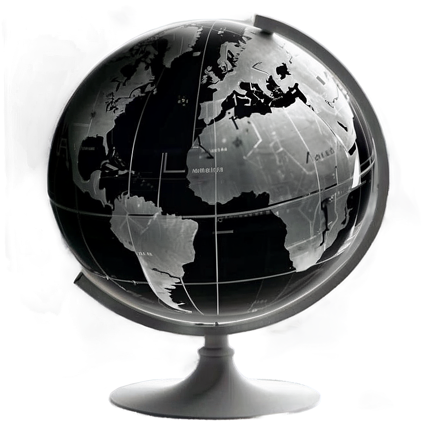 Realistic Black And White Globe Png Hff PNG image