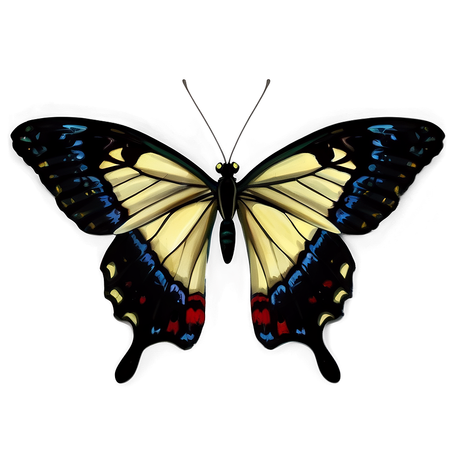 Realistic Black Butterfly Image Png Hpw83 PNG image