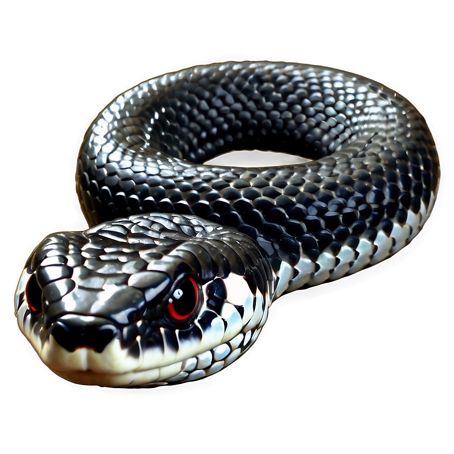 Realistic Black Snake Design Png 89 PNG image