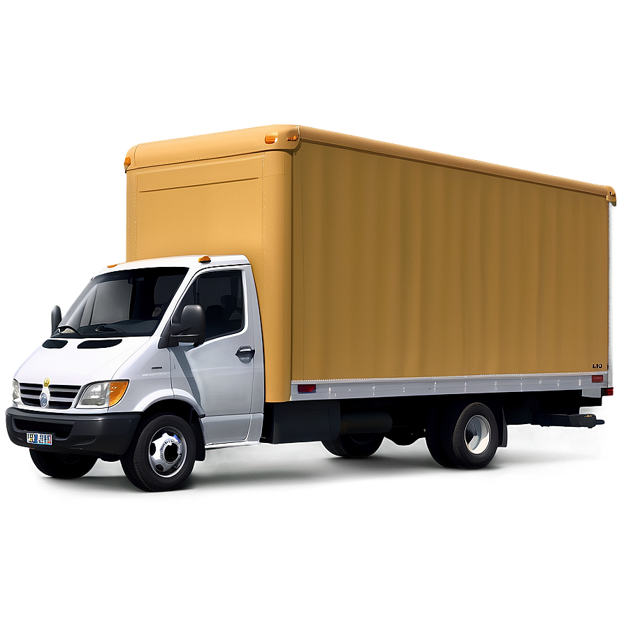 Realistic Box Truck Rendering Png 06132024 PNG image