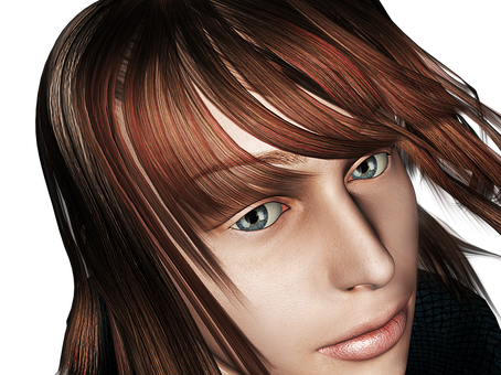 Realistic Digital Art Female Face PNG image